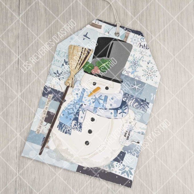 carte de Noël unique avec bonhomme de neige