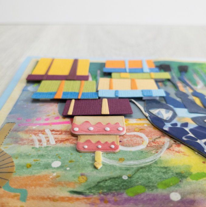 carte anniversaire multi couleur avec girafe