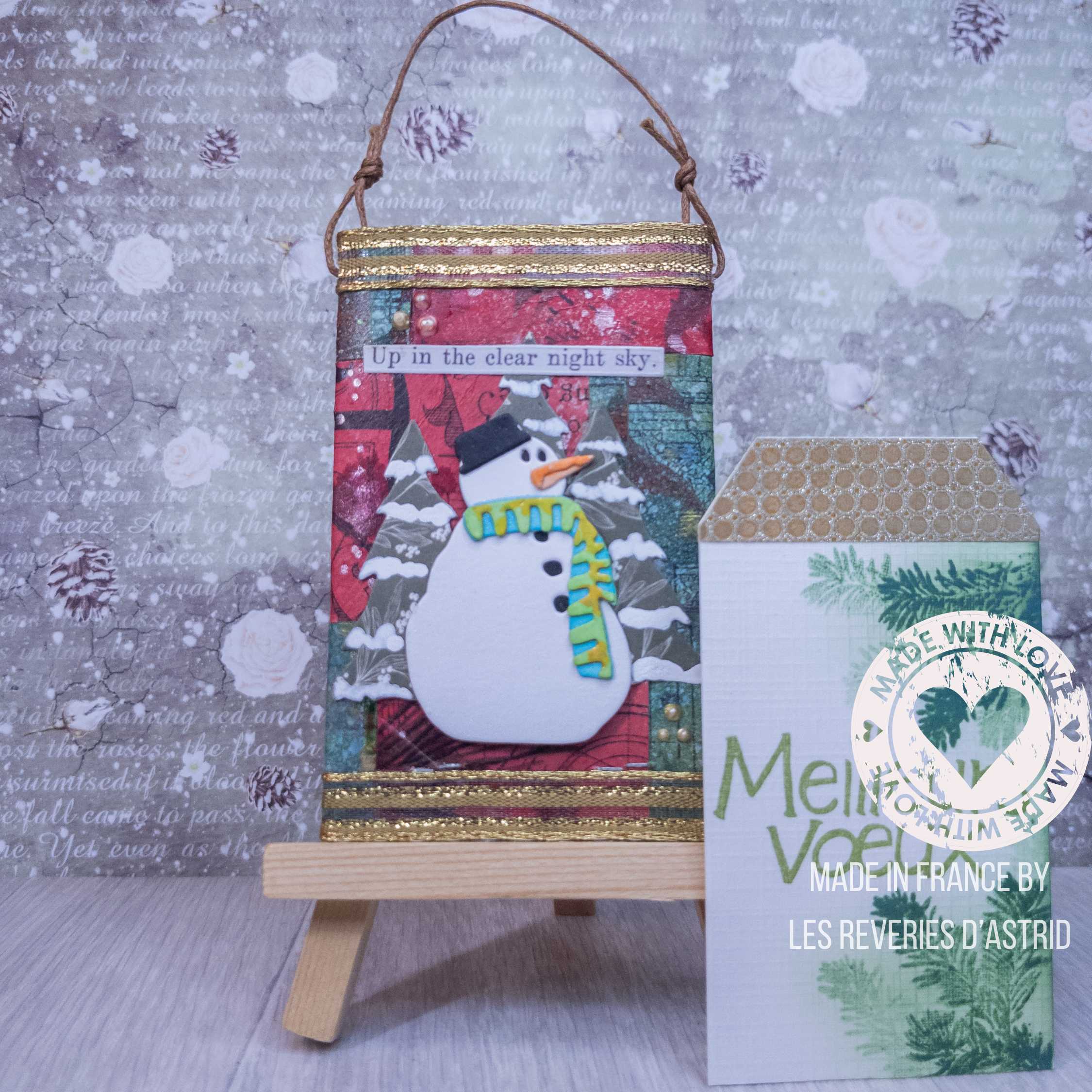 Carte de Noël - décoré des deux côtés - sapin et bonhomme de neige – Image 5