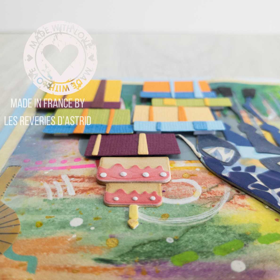 Carte d'anniversaire multicolore avec girafe – Image 4