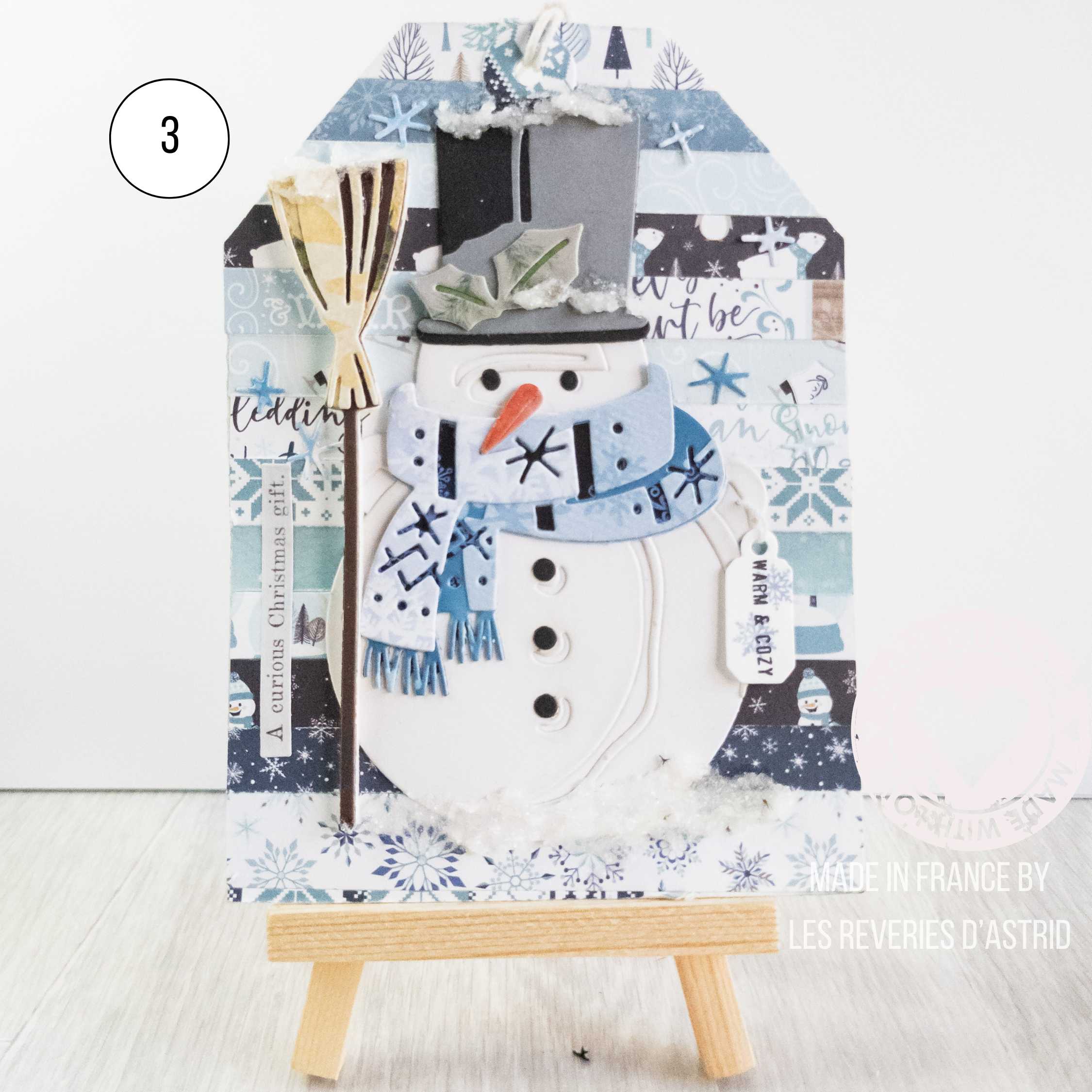 carte de Noël unique avec bonhomme de neige – Image 3