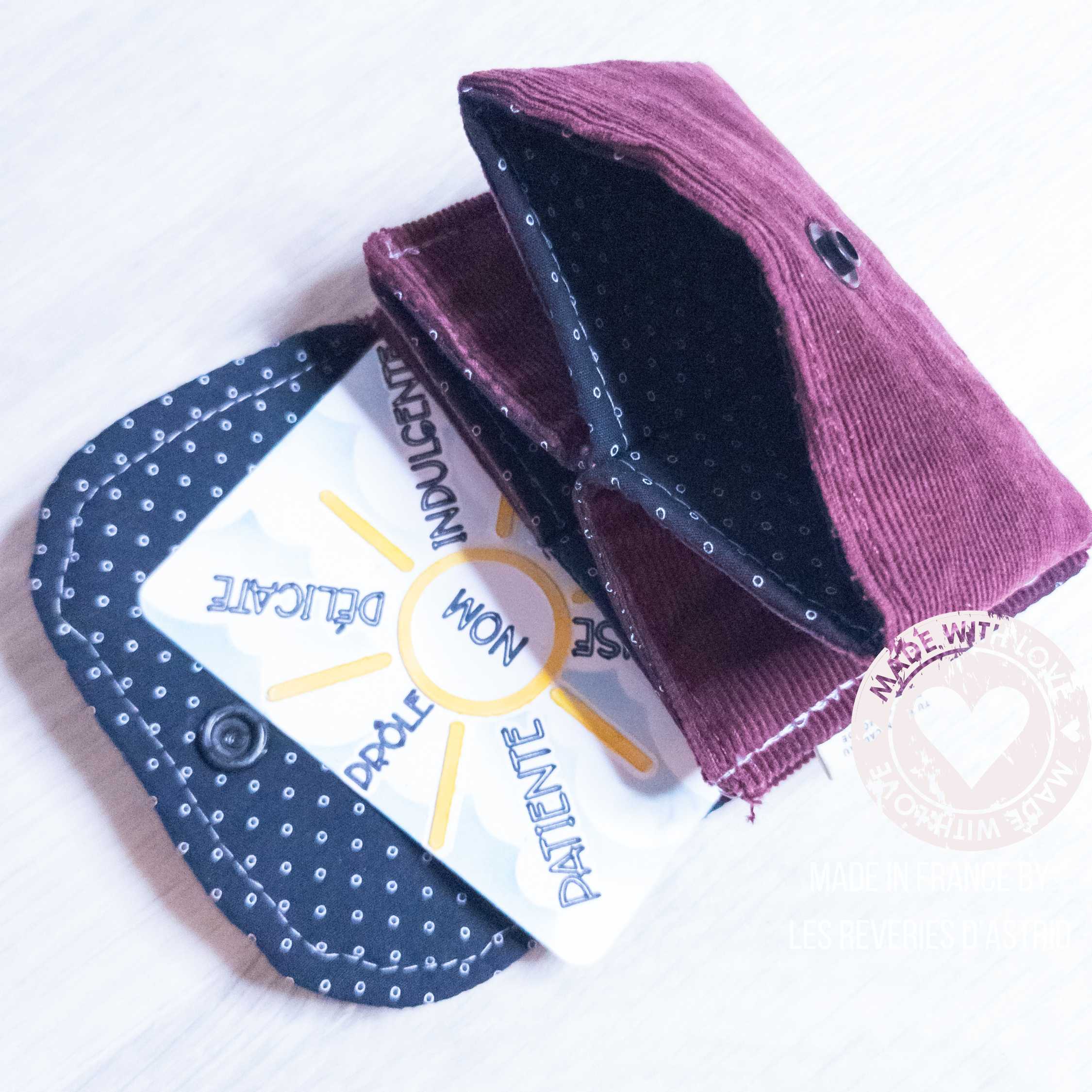 Porte-carte en velours - 3 compartiments – Image 3
