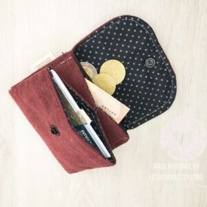 Porte-carte en velours - 3 compartiments