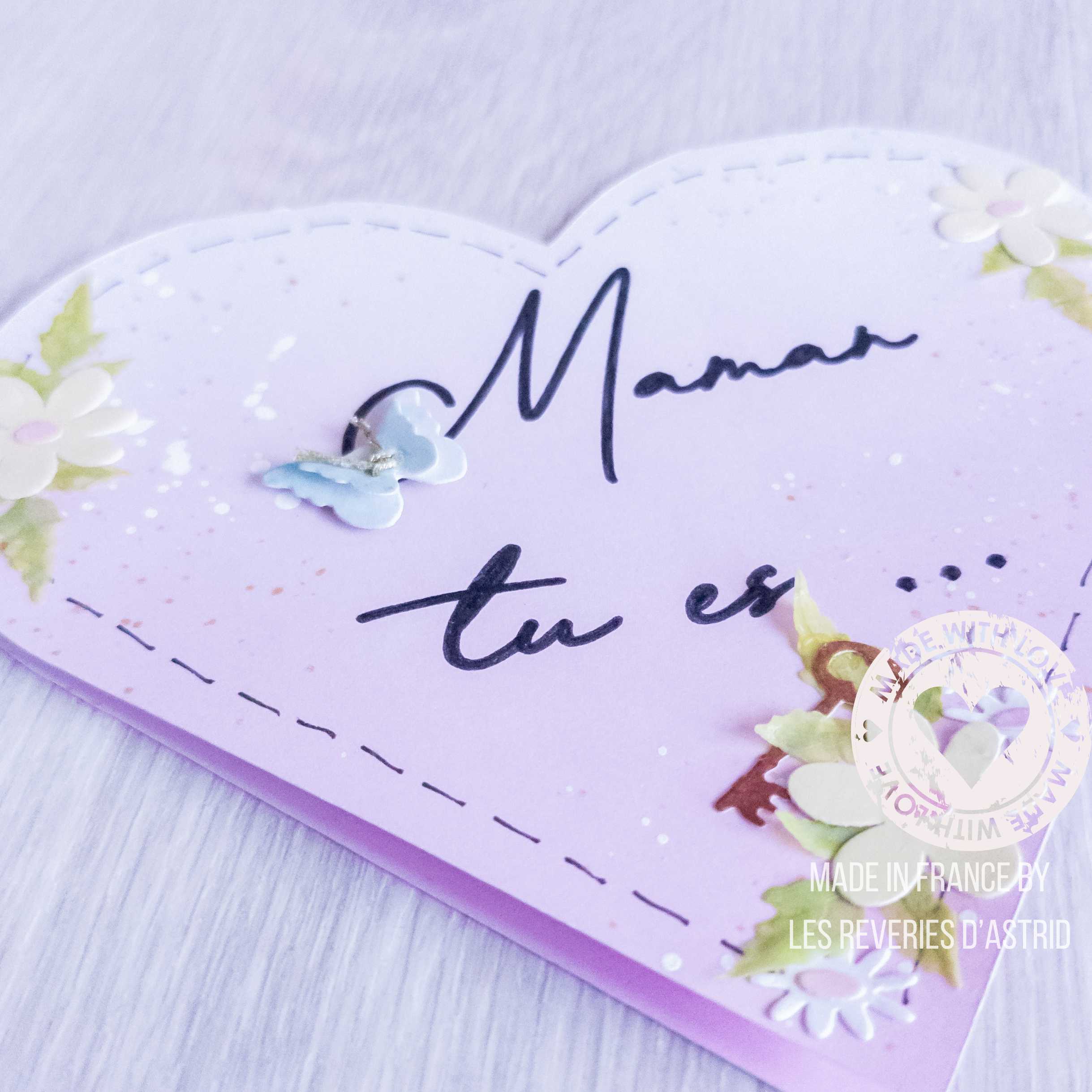 Carte en forme de cœur - fond rose – Image 4
