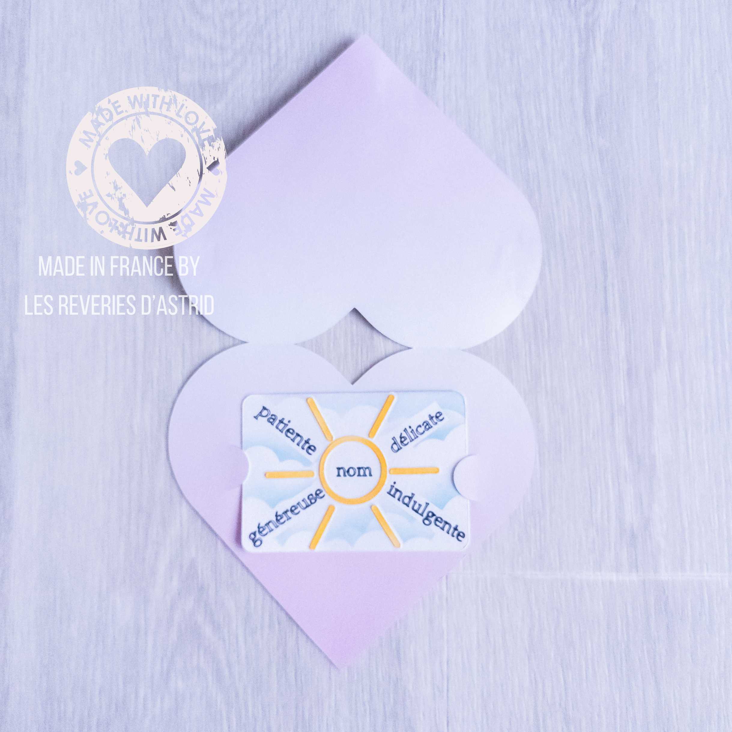Carte en forme de cœur - fond rose – Image 3