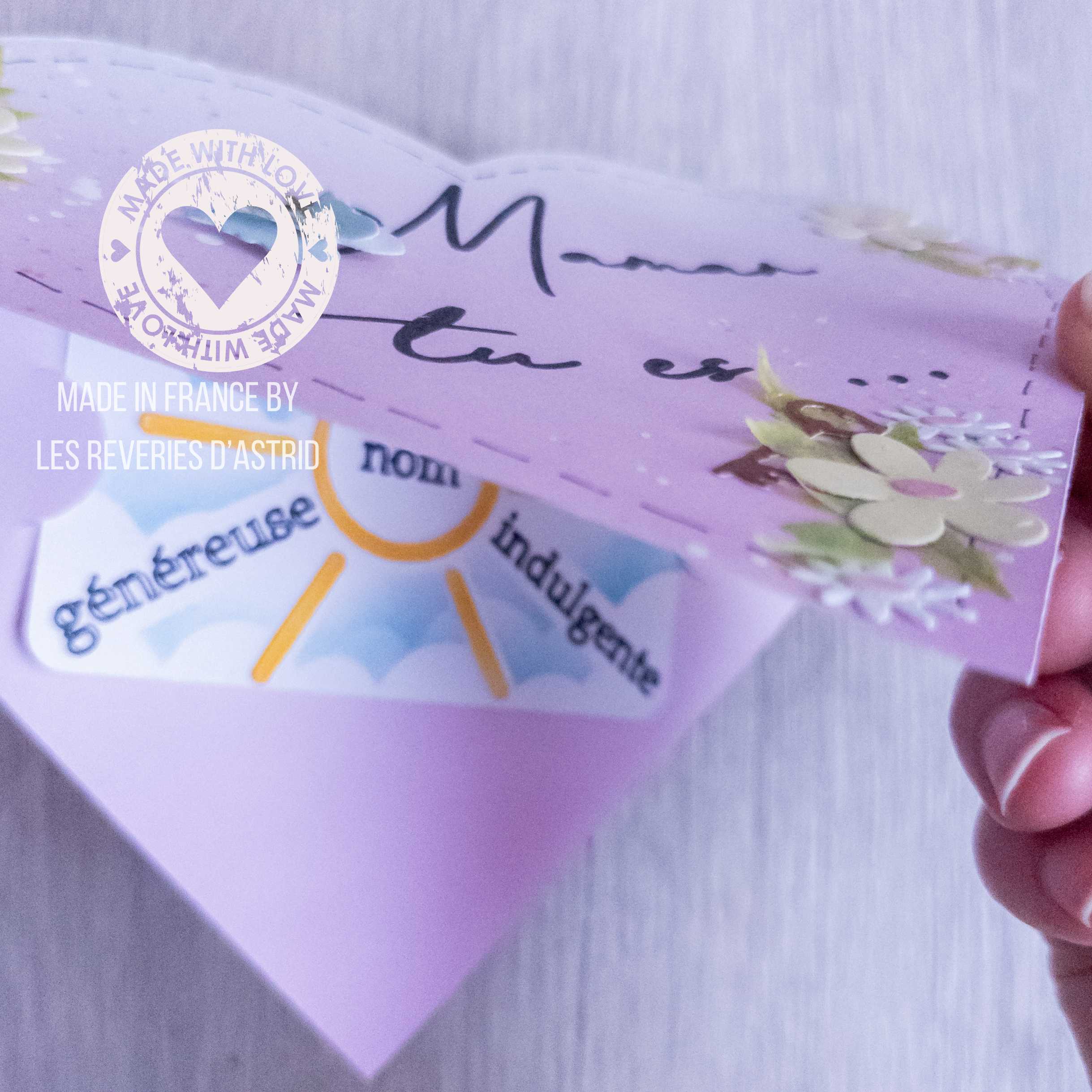 Carte en forme de cœur - fond rose – Image 2