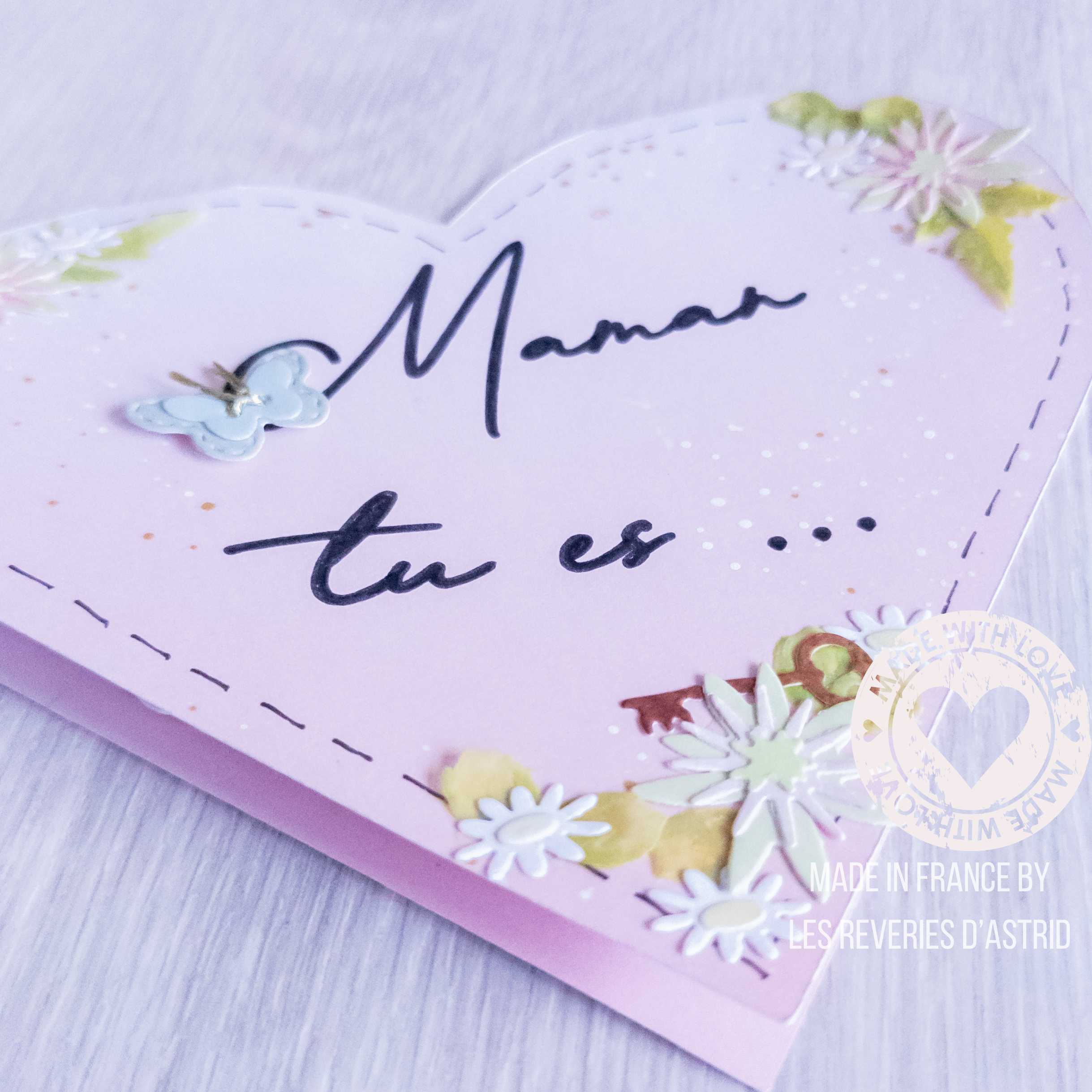 Carte en forme de cœur - fond rouge – Image 3