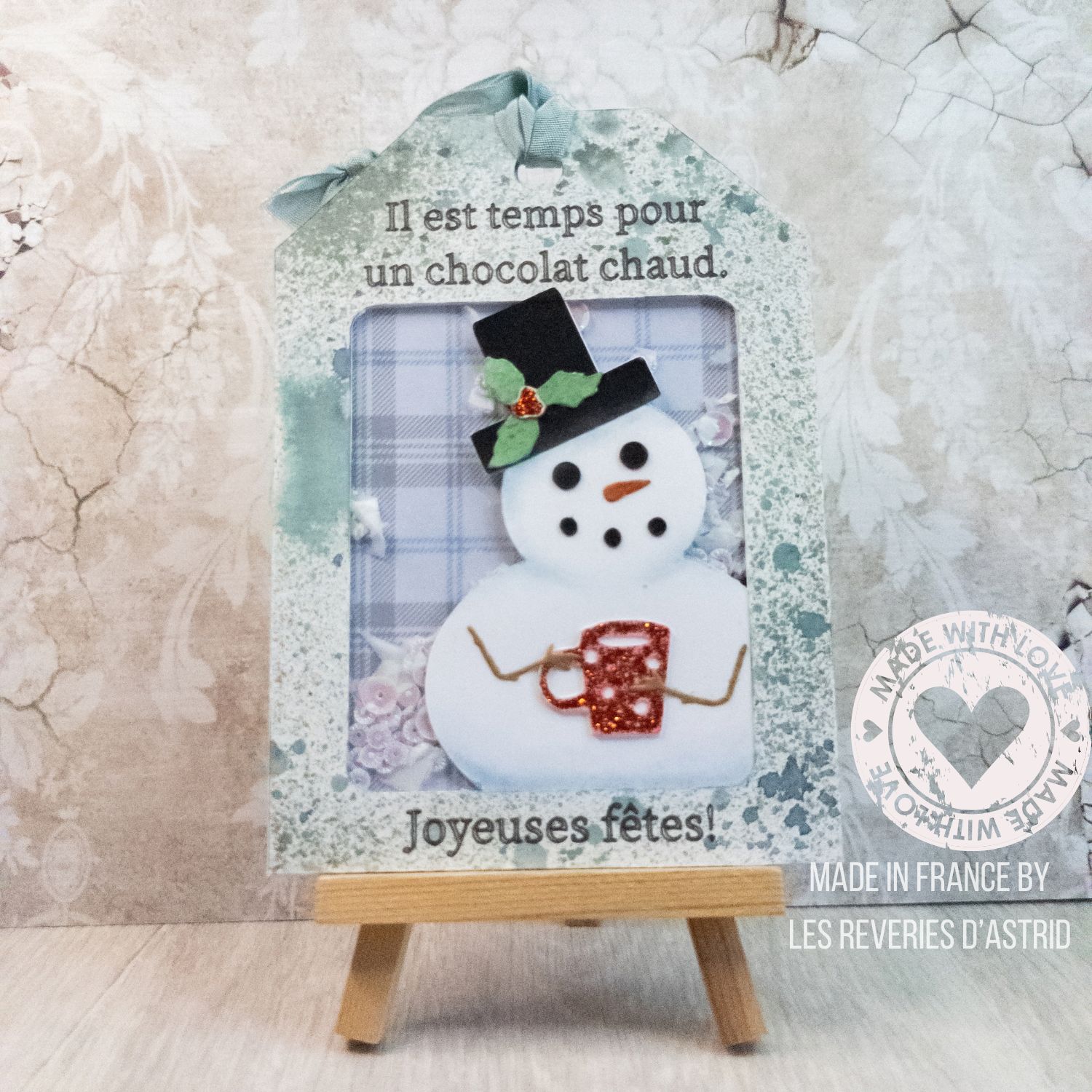 Il est temps pour un chocolat chaud - carte de Noël de façon Shaker – Image 3