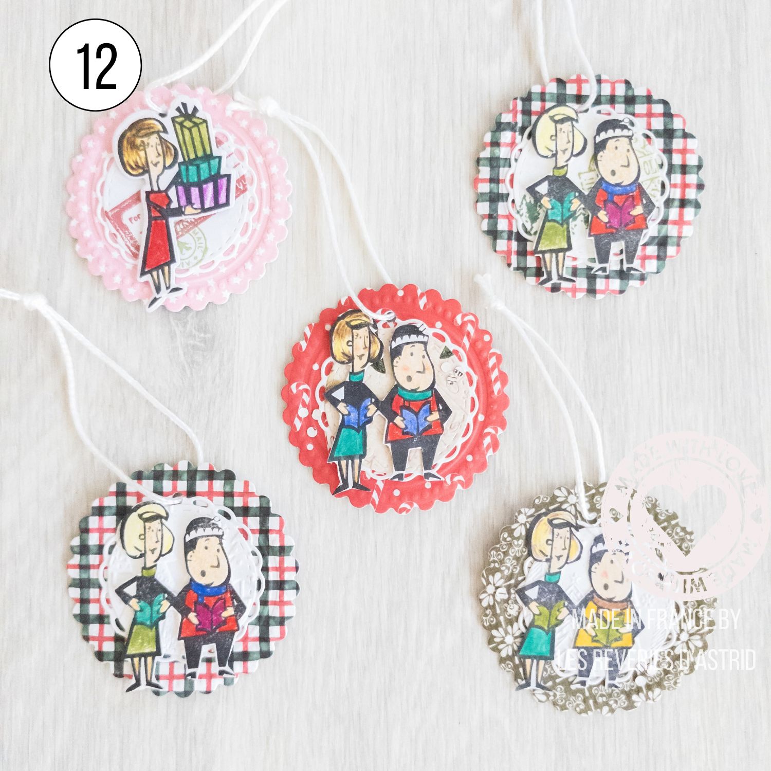 Étiquettes pour les cadeaux de Noël qui se transforment en décoration de Noël – Image 12
