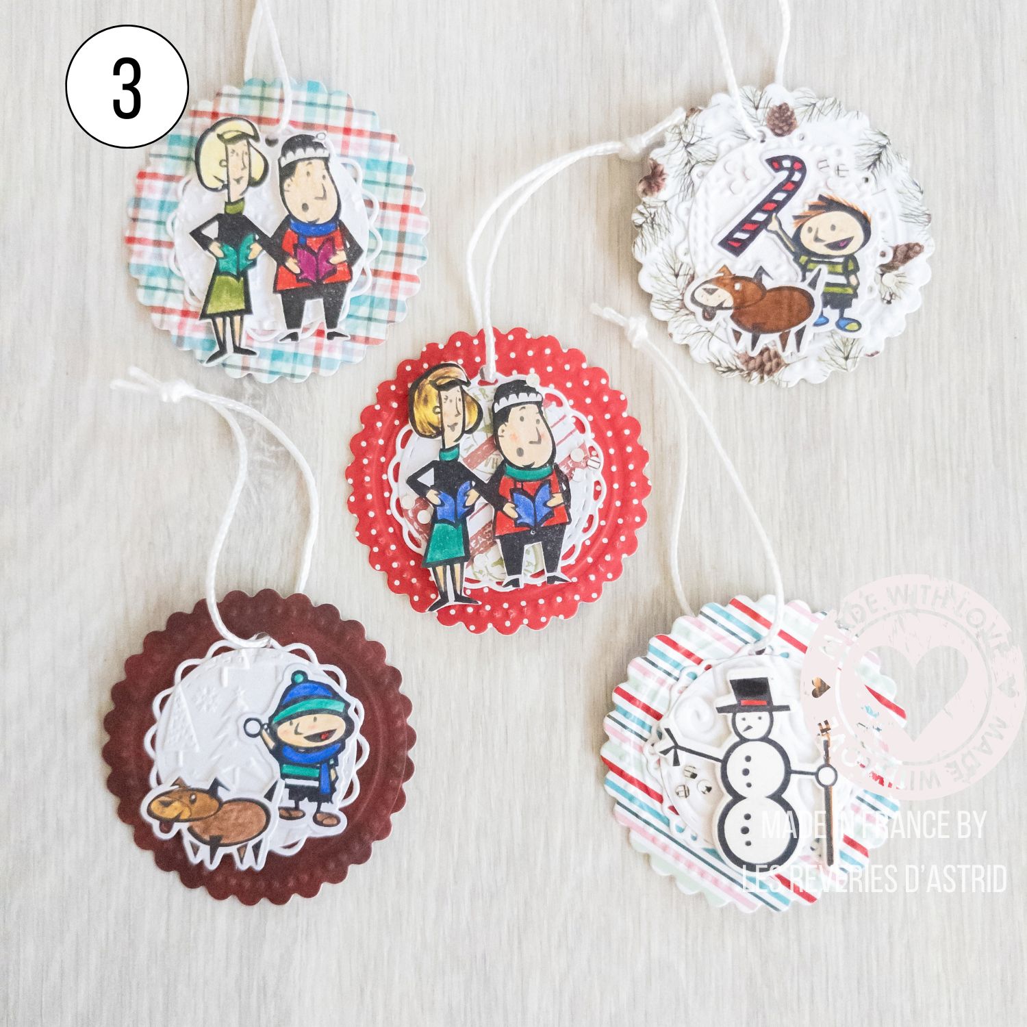Étiquettes pour les cadeaux de Noël qui se transforment en décoration de Noël – Image 3