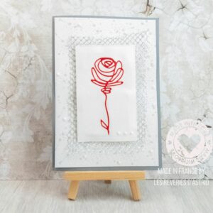 Carte de condoléances avec une rose rouge - création unique