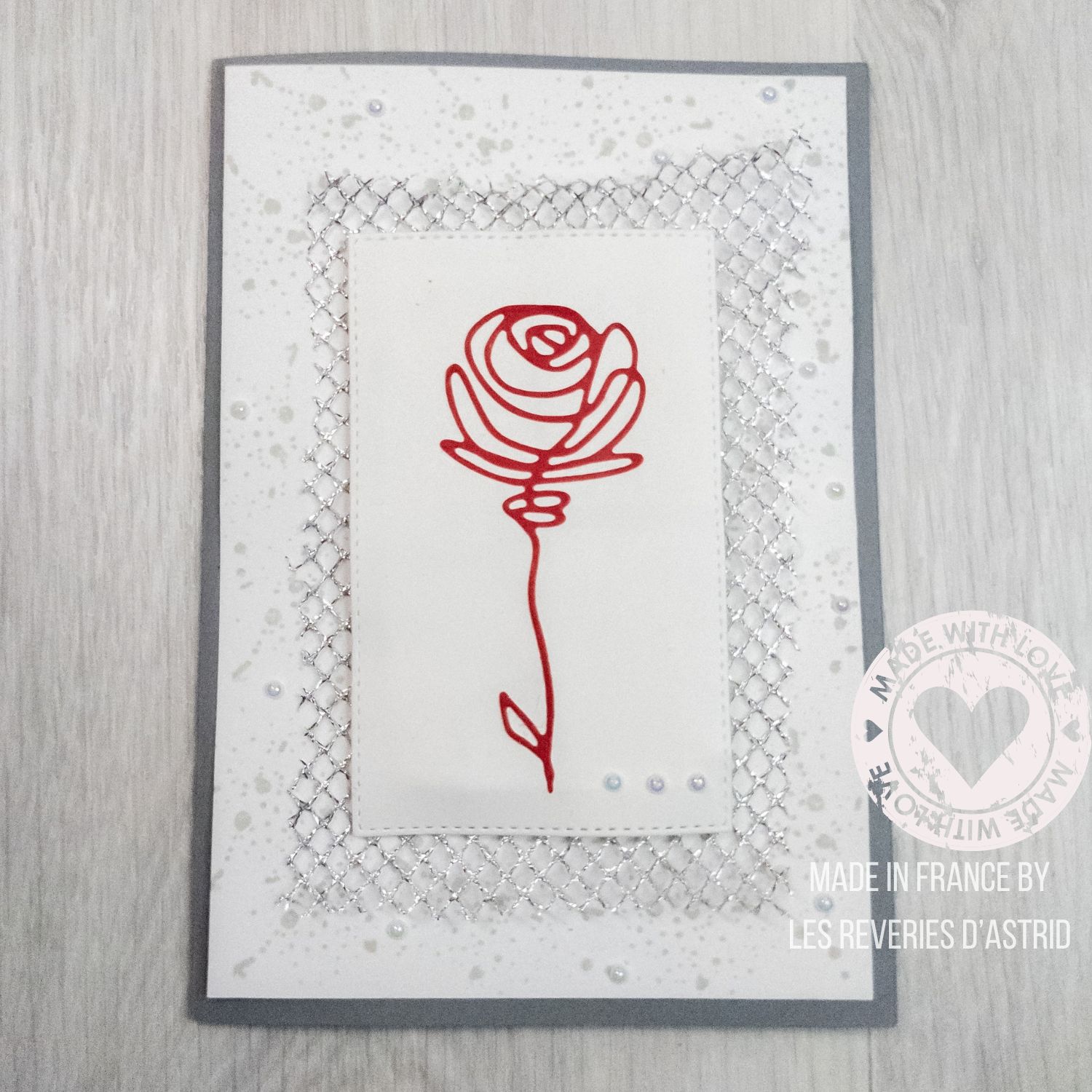 Carte de condoléances avec une rose rouge - création unique – Image 2